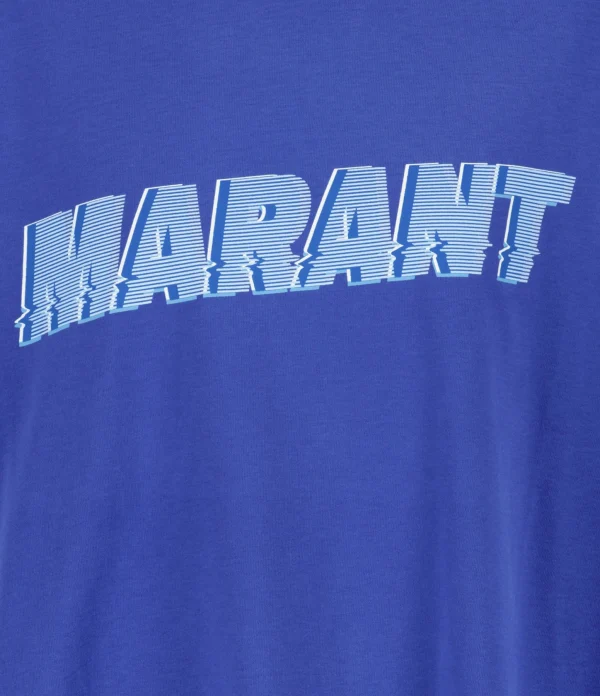 Isabel Marant Tee-shirt Homme Honore Coton Bleu Électrique 3