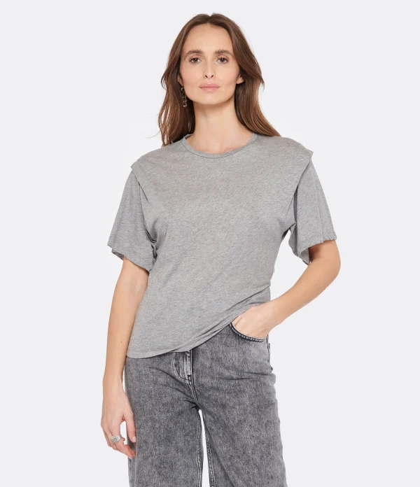 IRO Tee-shirt Fortuna Coton Gris Mélangé 4