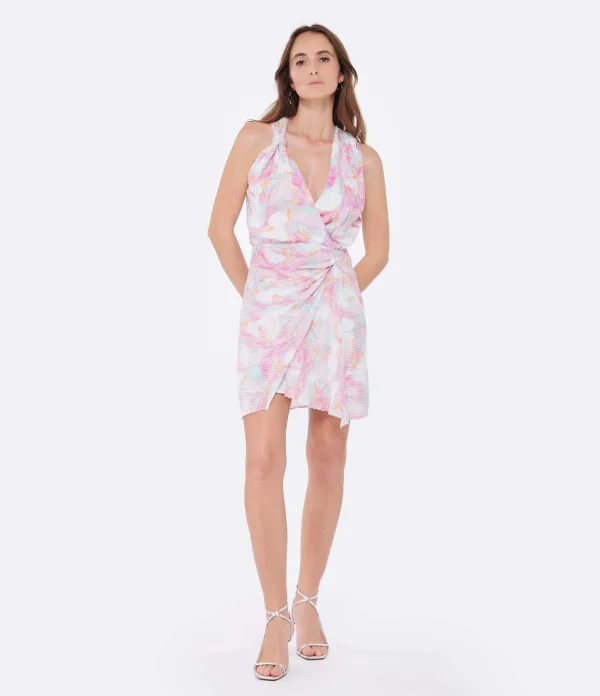 IRO Robe Fredja Imprimé Rose Clair 3