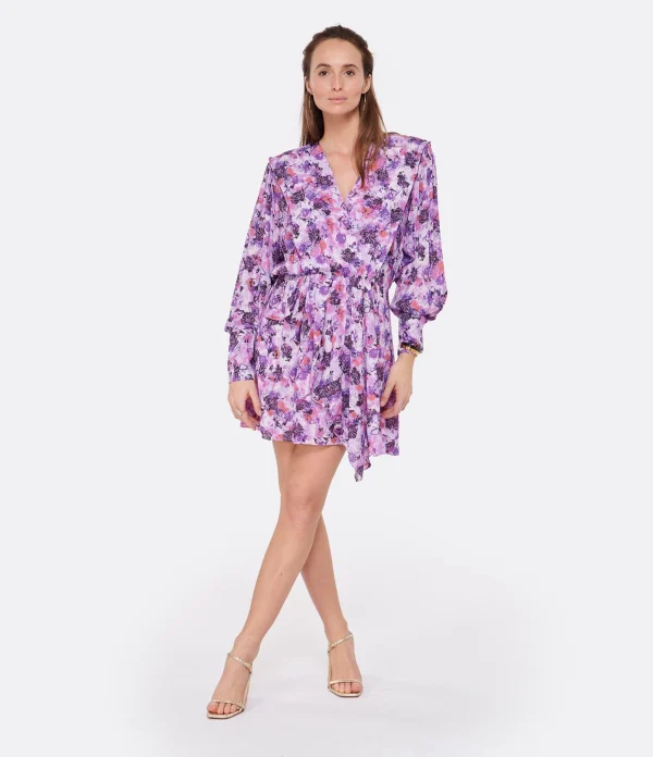 IRO Robe Madea Imprimé Violet 3