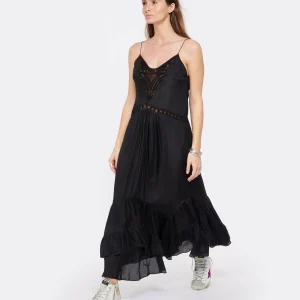 IRO Robe Midi Cliff Soie Noir 7