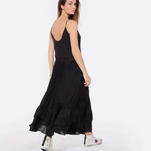 IRO Robe Midi Cliff Soie Noir 9