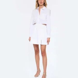 JONATHAN SIMKHAI Robe Shaelyn Coton Blanc 7