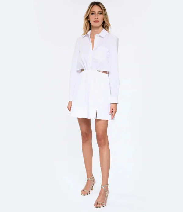 JONATHAN SIMKHAI Robe Shaelyn Coton Blanc 3