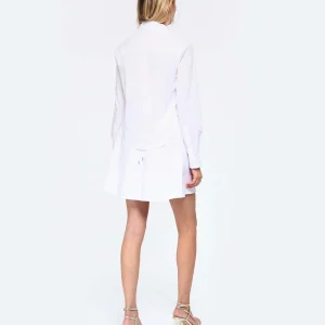 JONATHAN SIMKHAI Robe Shaelyn Coton Blanc 9