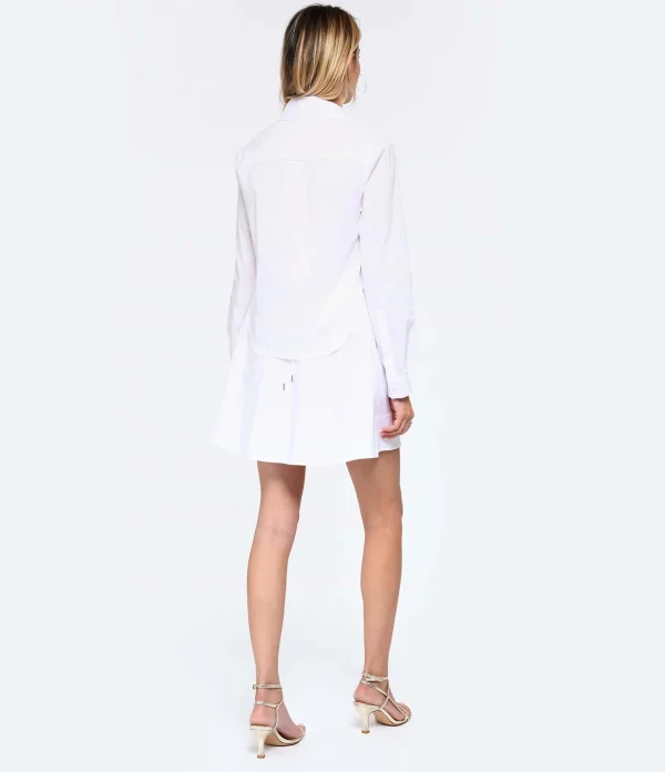 JONATHAN SIMKHAI Robe Shaelyn Coton Blanc 4