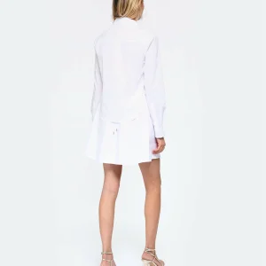 JONATHAN SIMKHAI Robe Shaelyn Coton Blanc 9