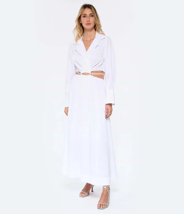 JONATHAN SIMKHAI Robe Alex Coton Blanc 3