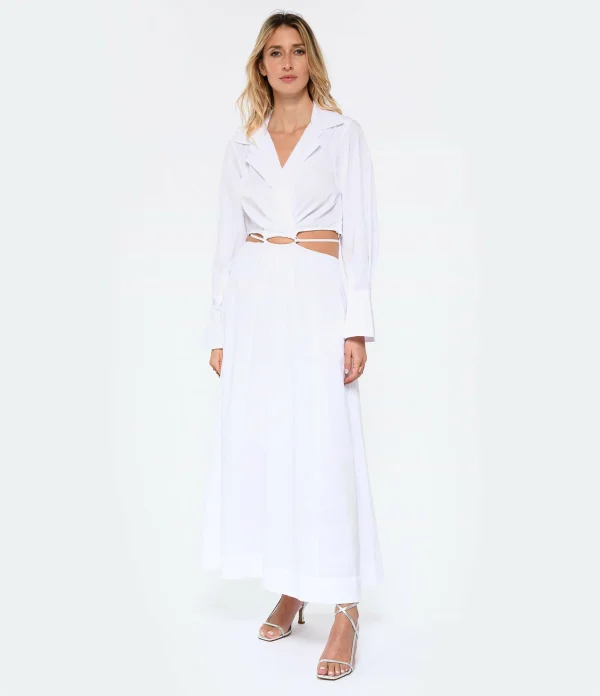 JONATHAN SIMKHAI Robe Alex Coton Blanc 3