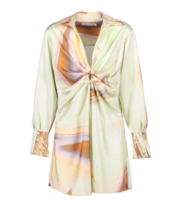 JONATHAN SIMKHAI Robe Courte Roma Satin Imprimé 1