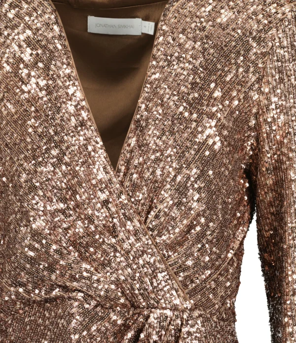 JONATHAN SIMKHAI Robe Blazer Monty Sequins Latte 3