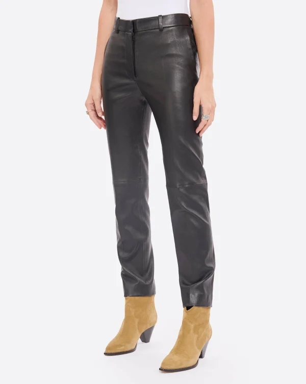 Joseph Pantalon Coleman Cuir Noir 5