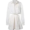 JONATHAN SIMKHAI Robe Shaelyn Coton Blanc 11