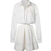 JONATHAN SIMKHAI Robe Shaelyn Coton Blanc 16