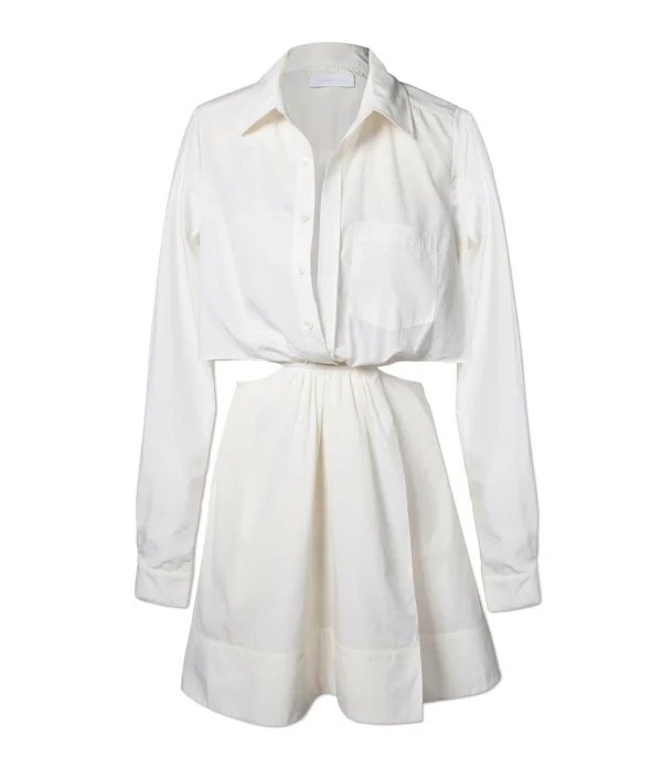 JONATHAN SIMKHAI Robe Shaelyn Coton Blanc 1