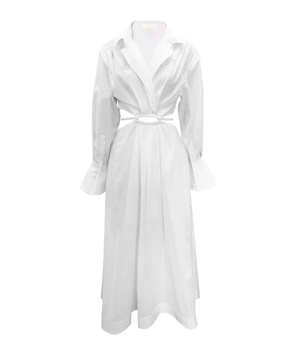 JONATHAN SIMKHAI Robe Alex Coton Blanc 1