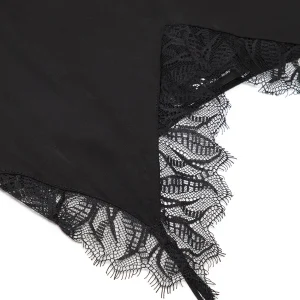 JEANNE VOULAND Caraco Carry Satin Dentelle Noir 9