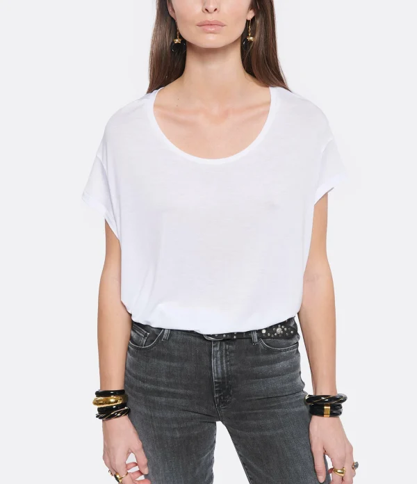 JEANNE VOULAND Tee-shirt Bach Col Rond Lyocell Blanc 4