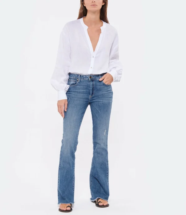 JEANNE VOULAND Jean Faden Flare Coton Bleu 4