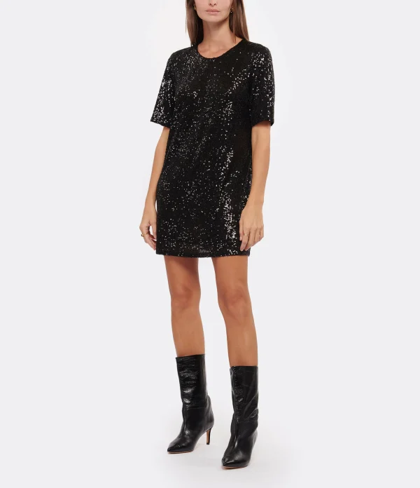 JEANNE VOULAND Robe Gala Sequin Noir 4