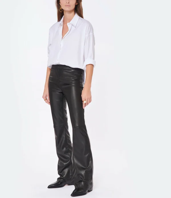 JEANNE VOULAND Pantalon Gill Simili Stretch Noir 5