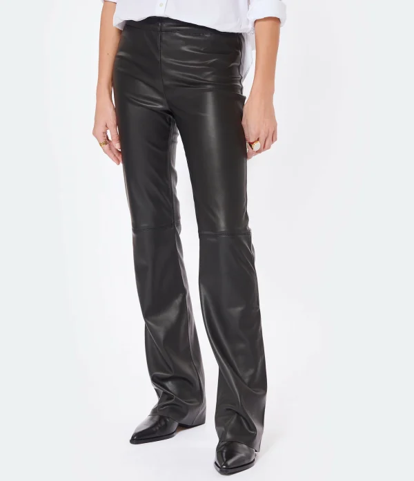 JEANNE VOULAND Pantalon Gill Simili Stretch Noir 6