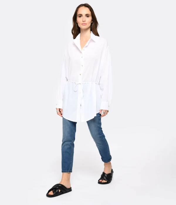 JEANNE VOULAND Chemise Tunique Jinko Coton Blanc 6