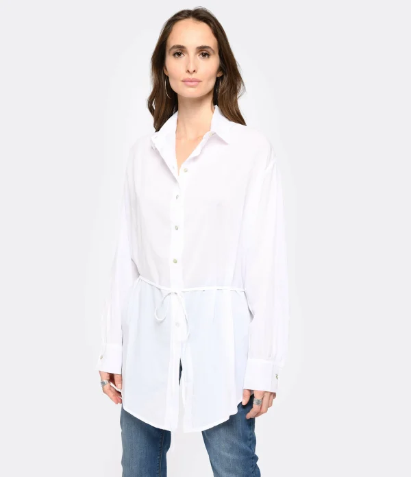 JEANNE VOULAND Chemise Tunique Jinko Coton Blanc 5