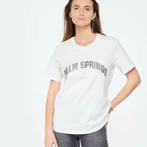 JEANNE VOULAND Tee-shirt Jai Palm Springs Glitter Gun Metal Blanc 11