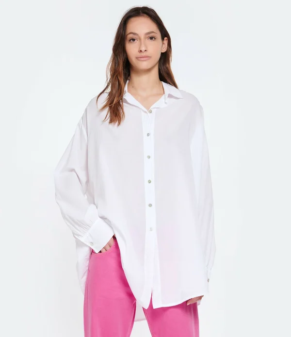 JEANNE VOULAND Chemise Tunique Jinko Coton Blanc 4