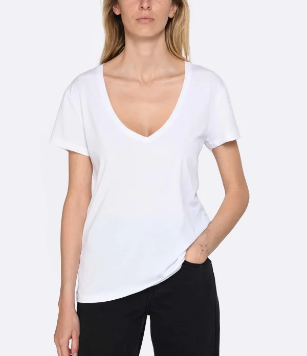 JEANNE VOULAND Tee-shirt Bobby V Coton Pima Blanc 4