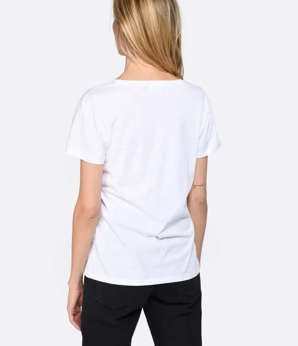 JEANNE VOULAND Tee-shirt Bobby V Coton Pima Blanc 6