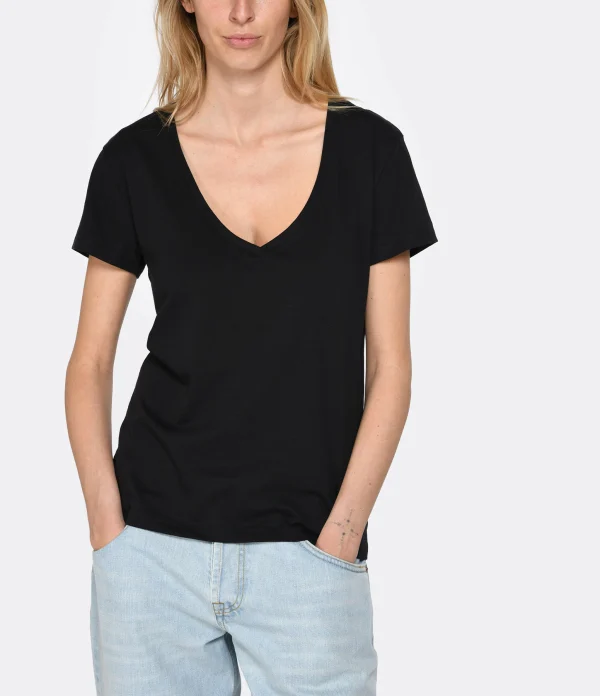 JEANNE VOULAND Tee-shirt Bobby V Coton Pima Noir 4