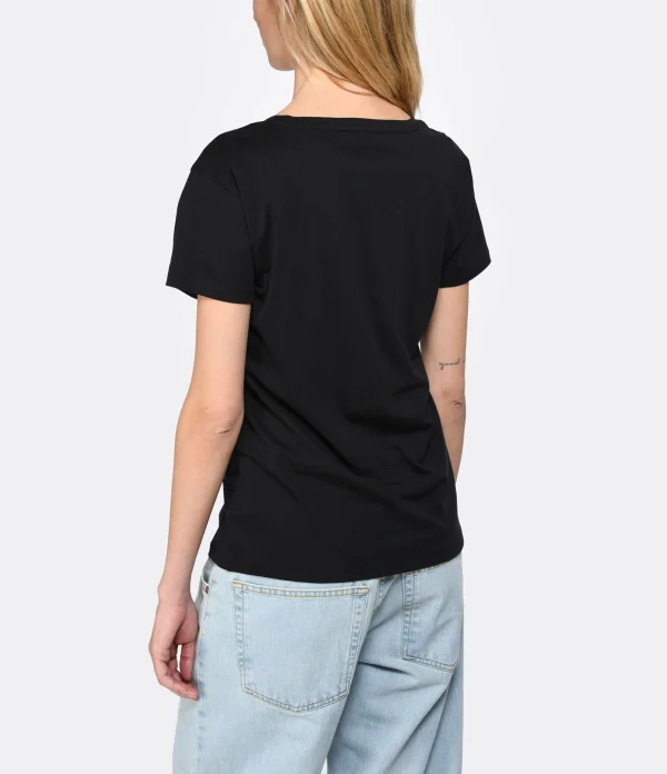 JEANNE VOULAND Tee-shirt Bobby V Coton Pima Noir 6