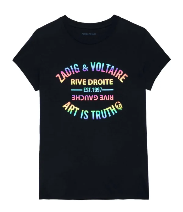 Zadig & Voltaire Tee-shirt Walk Blason Coton Noir 1