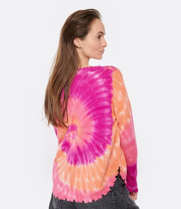 Kujten Pull Col Rond Mela Sunny Cachemire Rose Neon 6