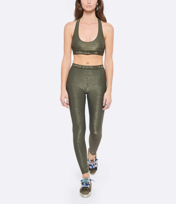 La Nouvelle Legging Gary Lurex Vert 4