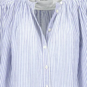 Laurence Bras Blouse Cigar Coton Rayures Bleu 9