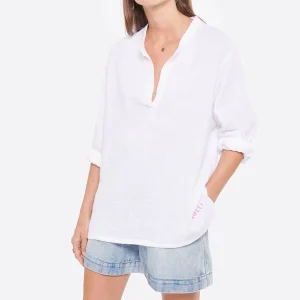 LES FÉLICITÉS Blouse Coton Blanc Rose, Exclusivité Lulli 13