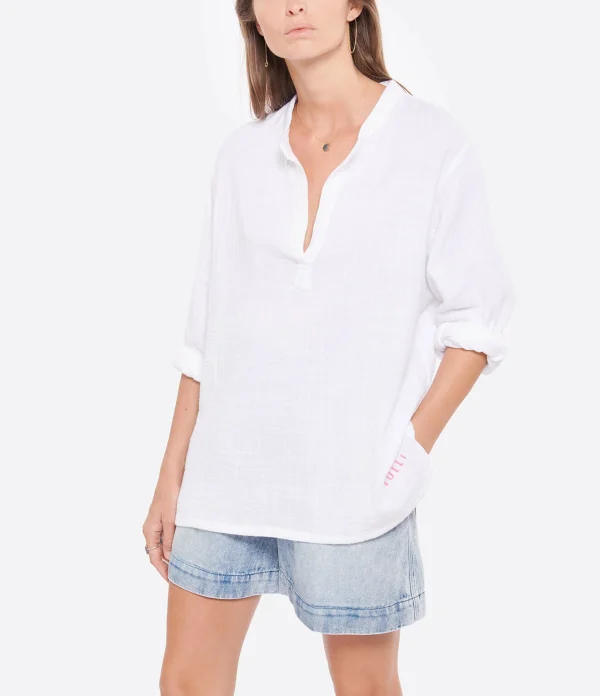 LES FÉLICITÉS Blouse Coton Blanc Rose, Exclusivité Lulli 4