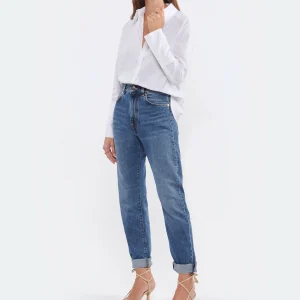 LOULOU STUDIO Jean Wular Droit Coton Bleu Délavé 24