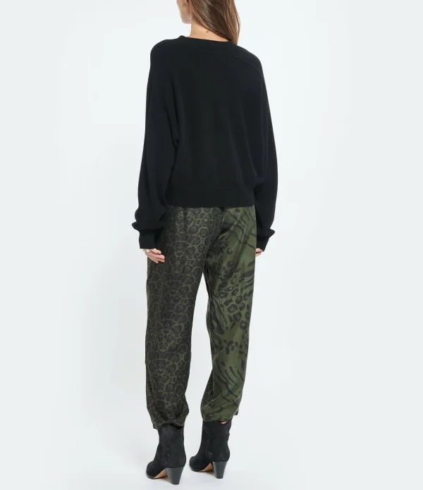 LOULOU STUDIO Pull Col V Cachemire Noir 6