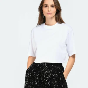 LOULOU STUDIO Tee-shirt Court Gupo Coton Blanc 12