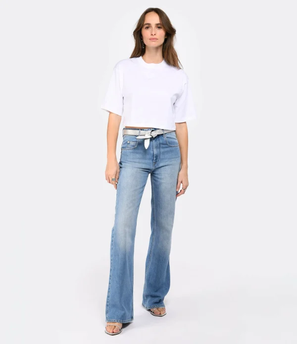 LOULOU STUDIO Tee-shirt Court Gupo Coton Blanc 7