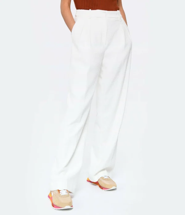 LOULOU STUDIO Pantalon Évasé Tabira Coton Ivoire 5