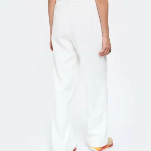 LOULOU STUDIO Pantalon Évasé Tabira Coton Ivoire 15