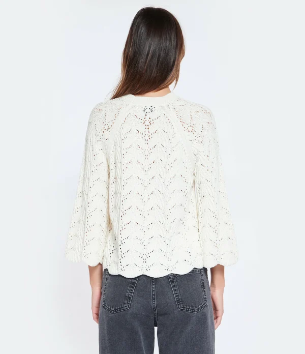 LOULOU STUDIO Top Cabra Crochet Coton Ivoire 6