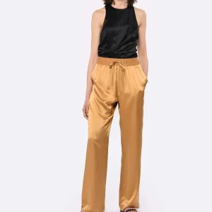 LOULOU STUDIO Pantalon Soma Soie Camel 9