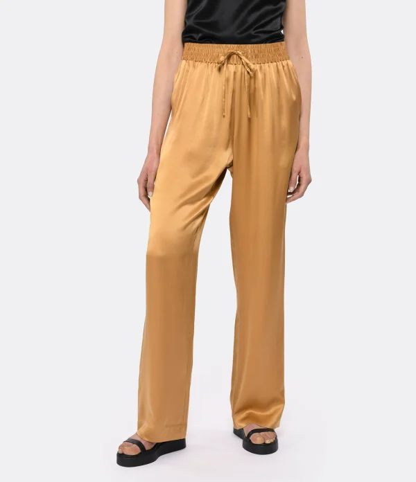 LOULOU STUDIO Pantalon Soma Soie Camel 4