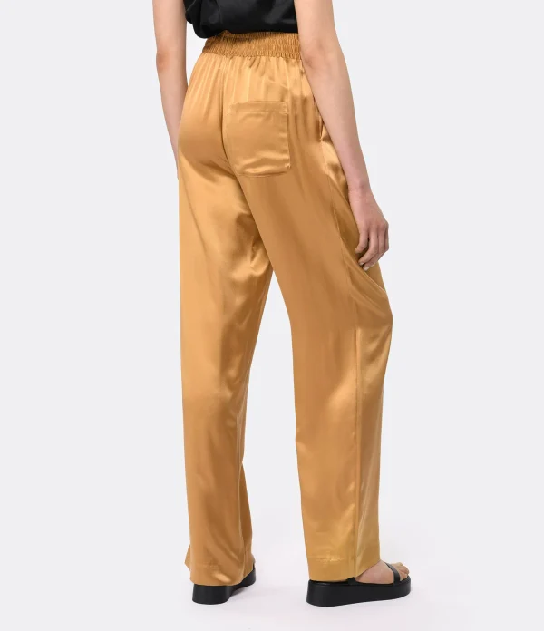 LOULOU STUDIO Pantalon Soma Soie Camel 5